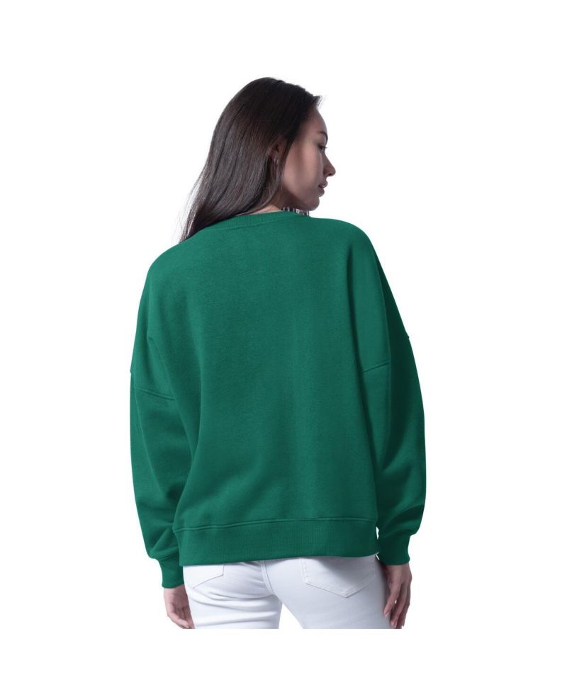 Women's Green New York Jets Oversized Feud Sweatshirt