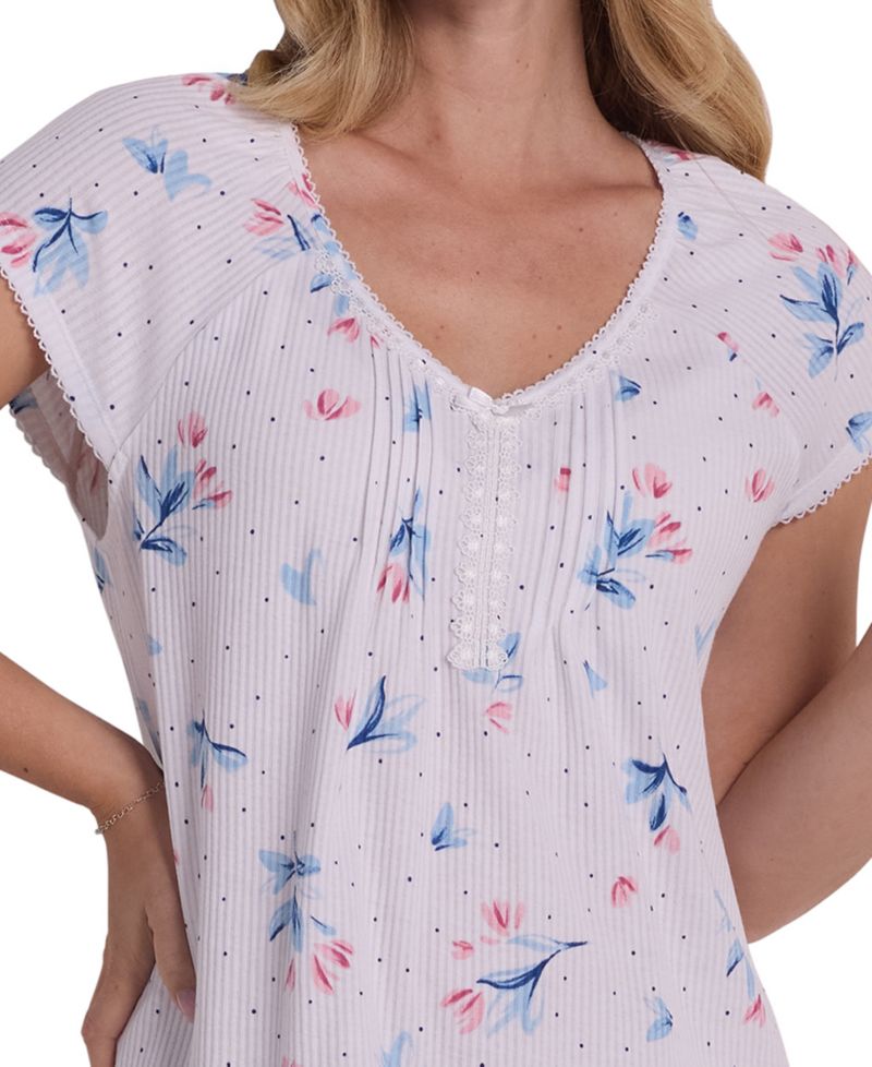 Women's Short-Sleeve Printed Short Nightgown