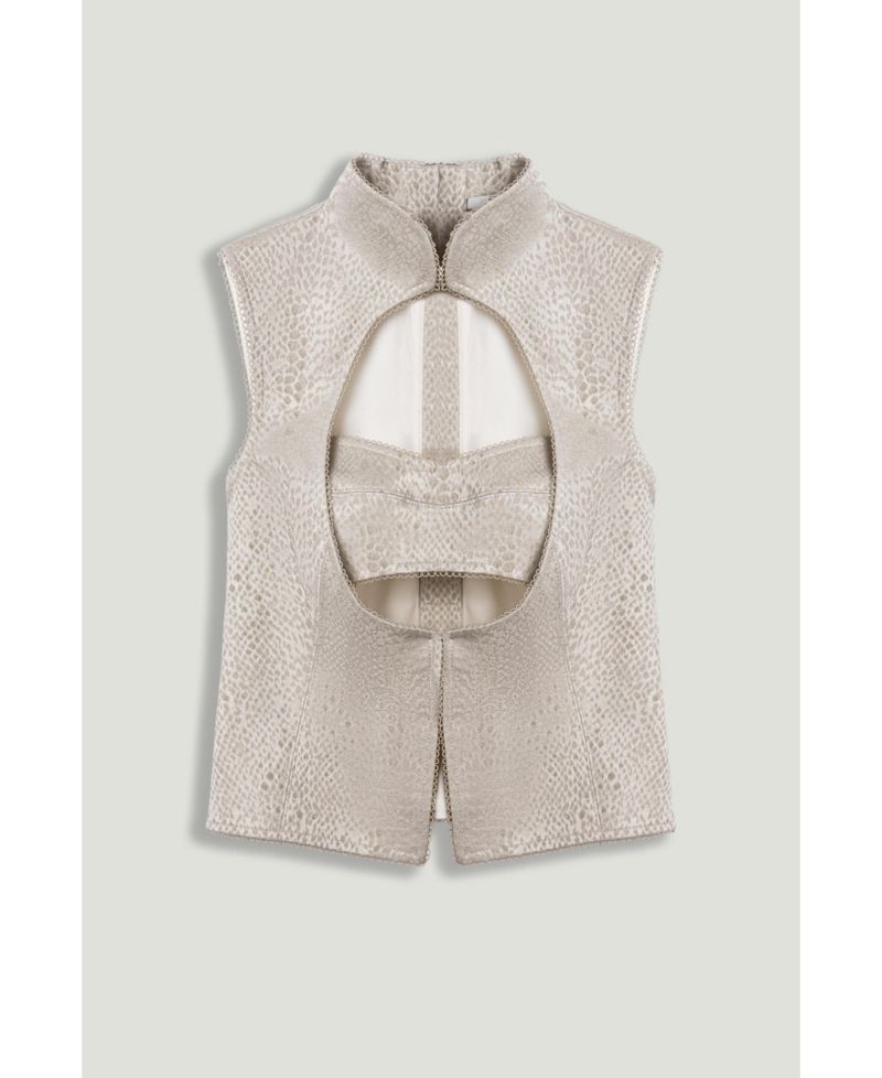 Women's Braid-Trim Bustier Top with Built-In Bra