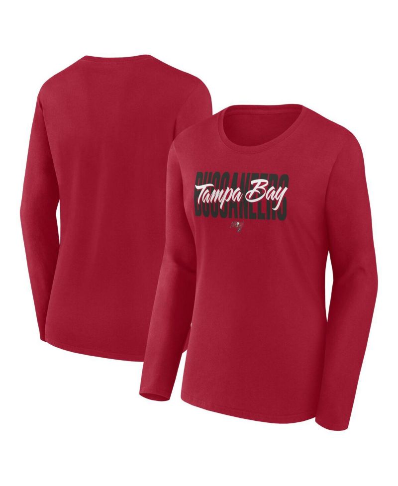 Women's Red Tampa Bay Buccaneers Grip Long Sleeve T-Shirt