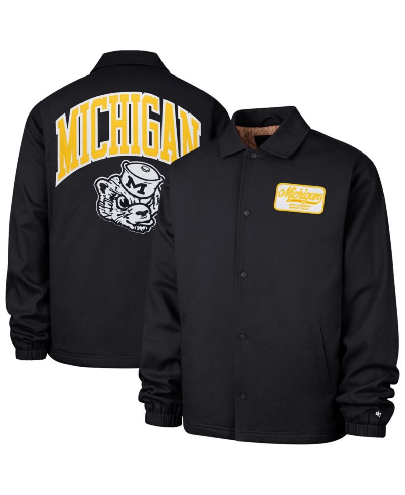 Men's '47 Navy Michigan Wolverines Retread Full-Snap Coaches Jacket