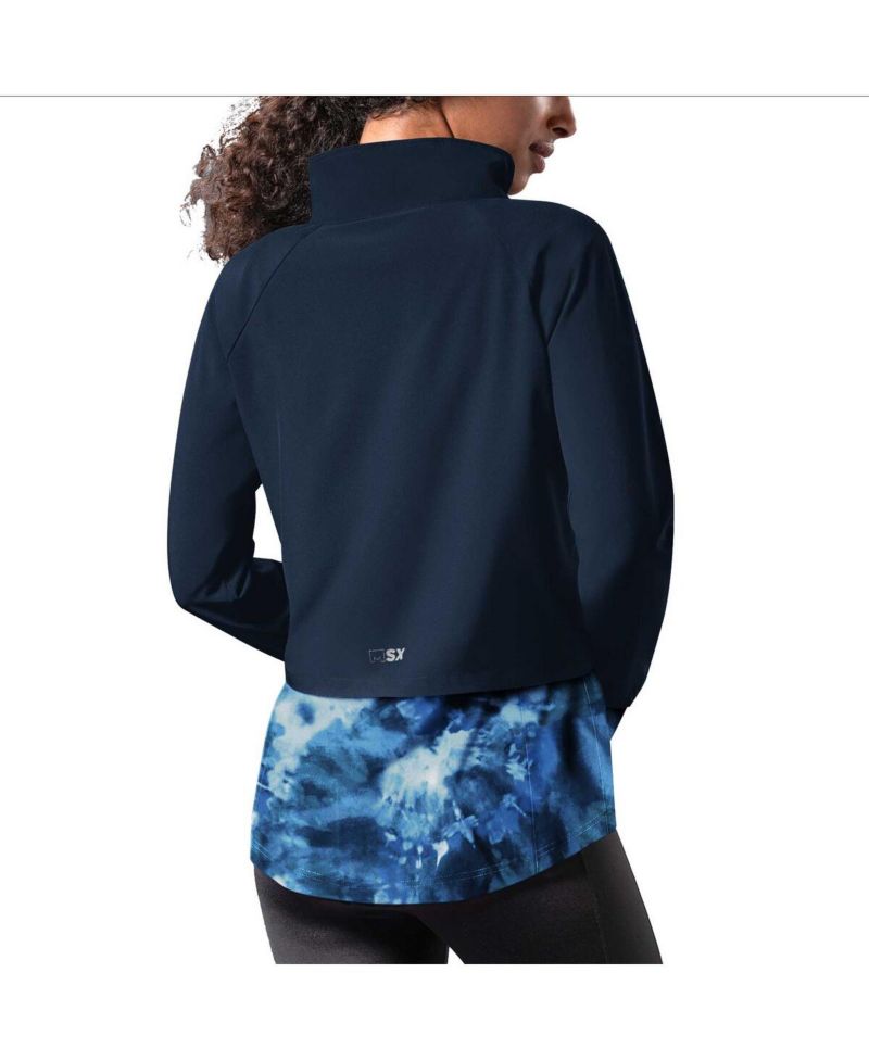 Women's Navy Chicago Bears Grace Raglan Full-Zip Running Jacket