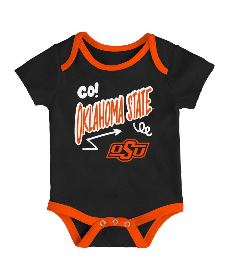 Baby Boys and Girls 3-Pack Oklahoma State Cowboys All Day Play Bodysuit Set