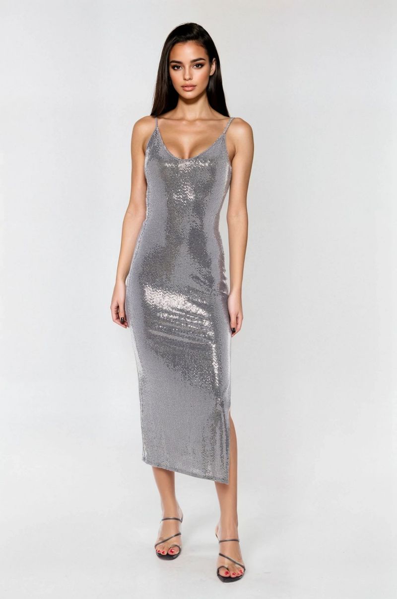 Women's Disco Dot Maxi Tank Bodycon Dress