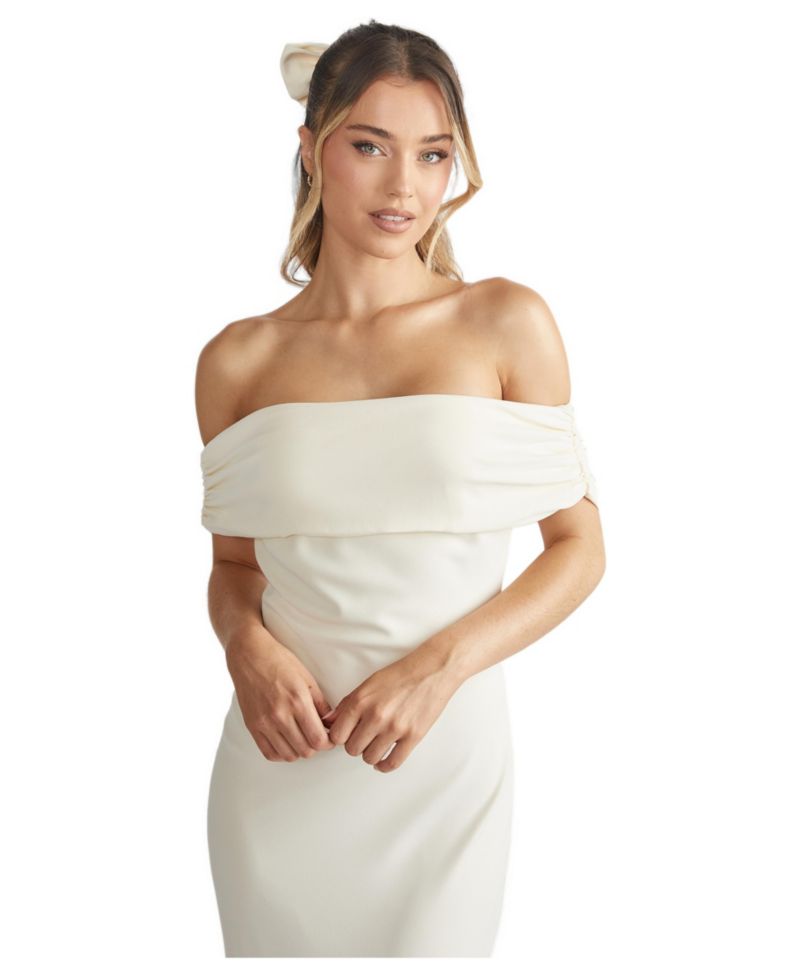 Women's Bardot Crepe Bridesmaid Dress