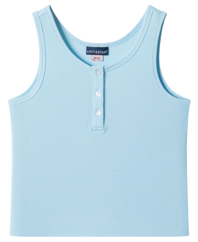 Girls' 6-16 Henley Tank & Short, 2-Piece Pajama Set