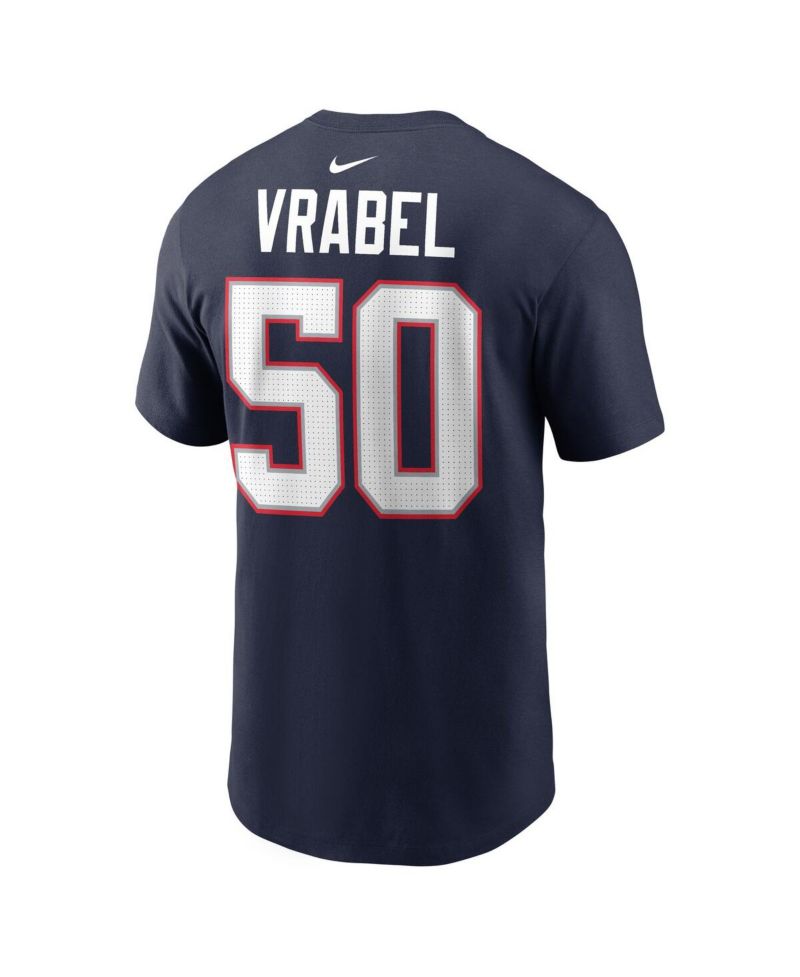 Men's Mike Vrabel Navy New England Patriots Retired Player Name & Number T-Shirt