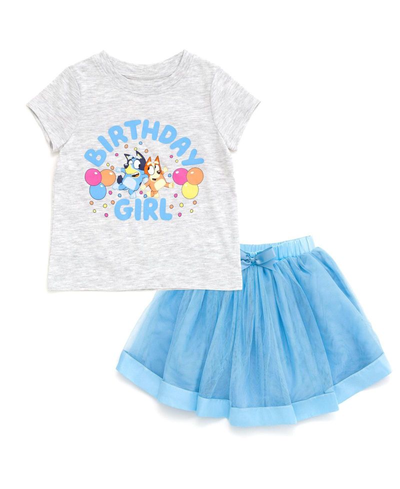 Girls' (5-12) 2-Piece T-Shirt and Skirt Set