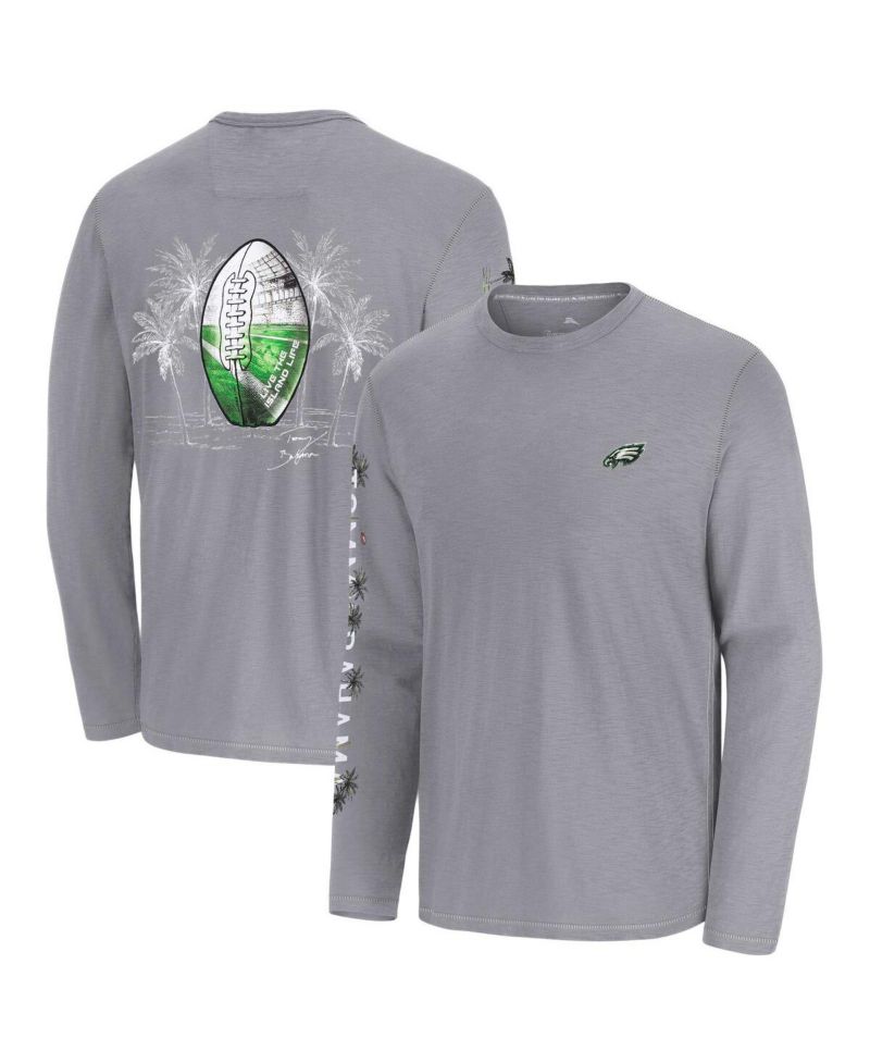 Men's Gray Philadelphia Eagles Oasis Endzone Lux Long Sleeve T-Shirt