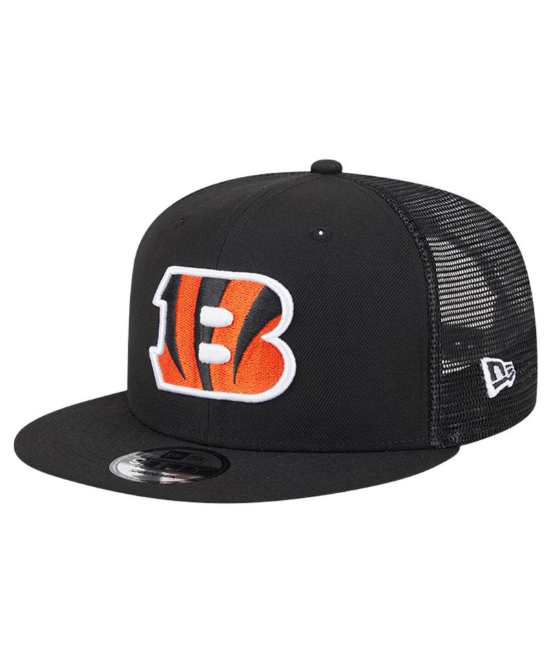 Men's Black Cincinnati Bengals Main Trucker 9Fifty Snapback Hat