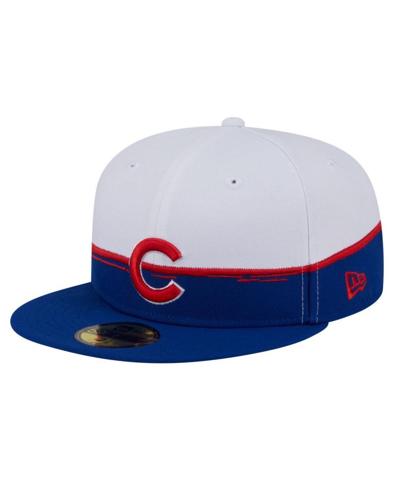 Men's Royal/White Chicago Cubs Paint Stroke 59FIFTY Fitted Hat