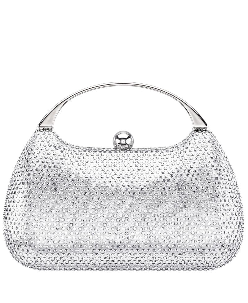 Crystal Minaudiere with Metal Handle