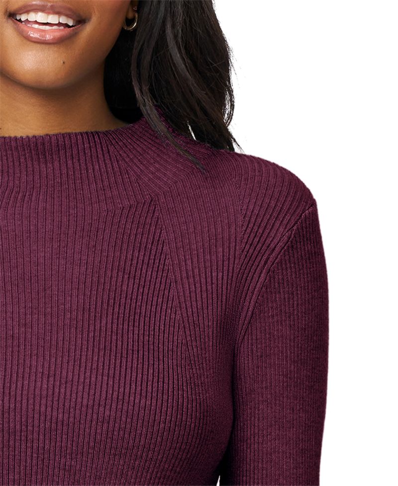 Women's Mock-Neck Rib-Knit Sweater
