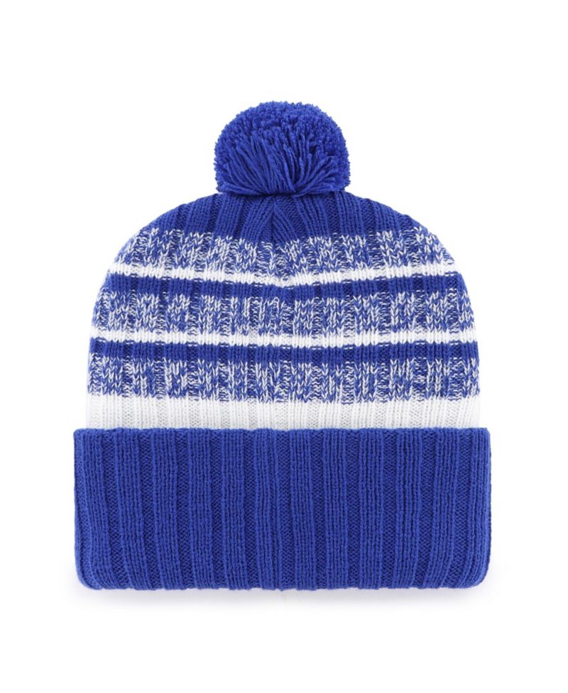 Men's '47 Royal/White Indianapolis Colts Tavern Cuffed Knit Hat with Pom