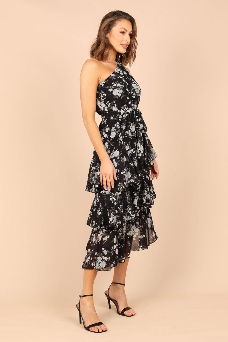 Women's Brigette One Shoulder Tiered Midi Dress