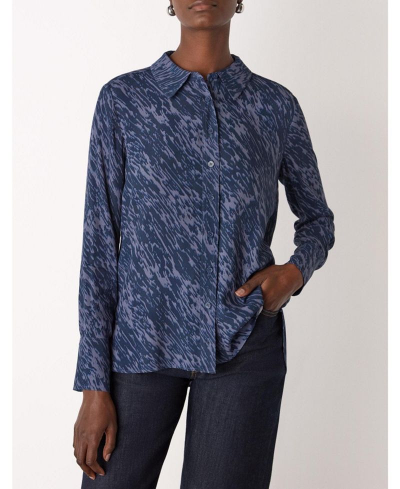 Women's Abstract Marks Collared Shirt