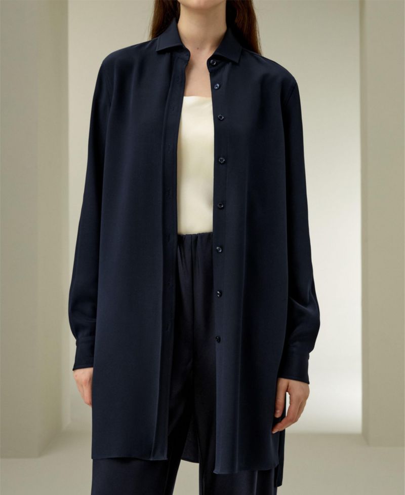 Women's Classic Longline Silk Shirt