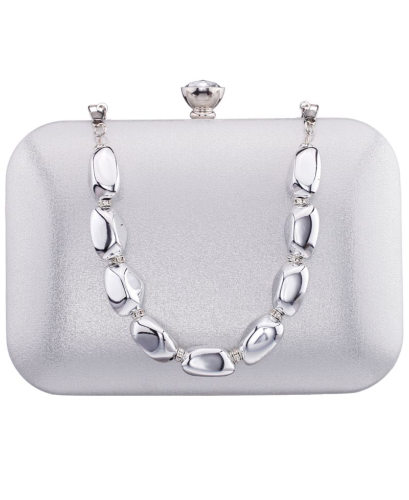 Kaela Metallic Beaded Mini Handle Clutch Handbag