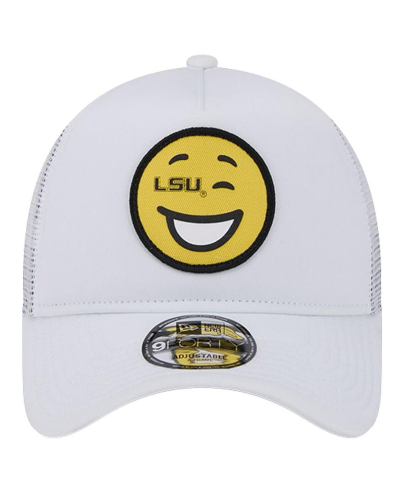 Men's White LSU Tigers Wink Foam Trucker Adjustable Hat
