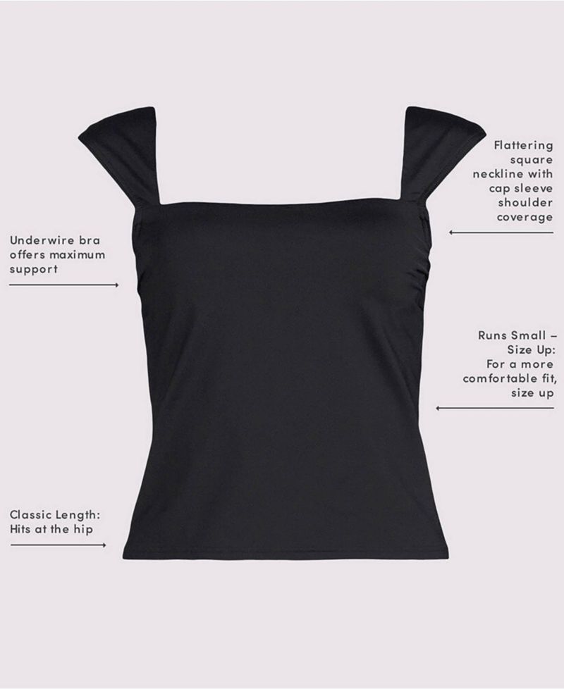 Women's Square Neck Underwire Tankini Top