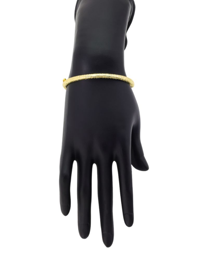 Gold-Tone Plated Tooled Bangle Bracelet