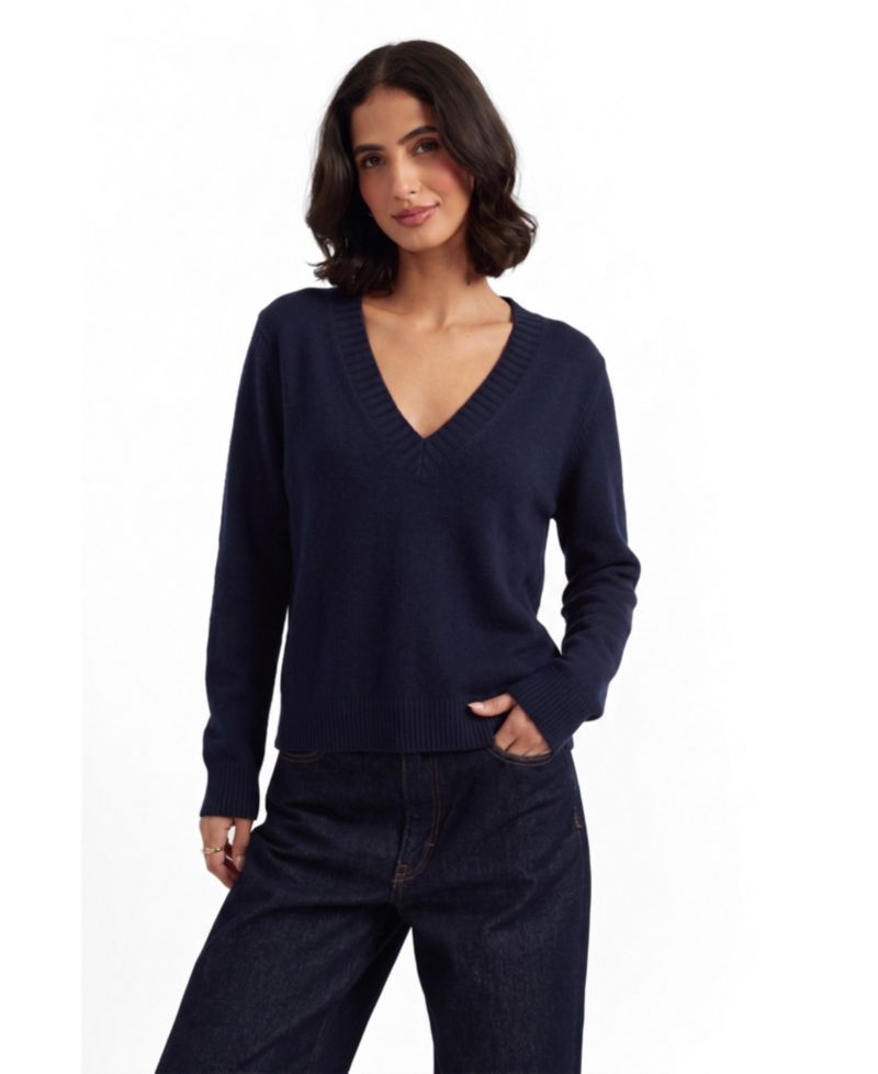 Women's Wool-Cashmere V-Neck Sweater