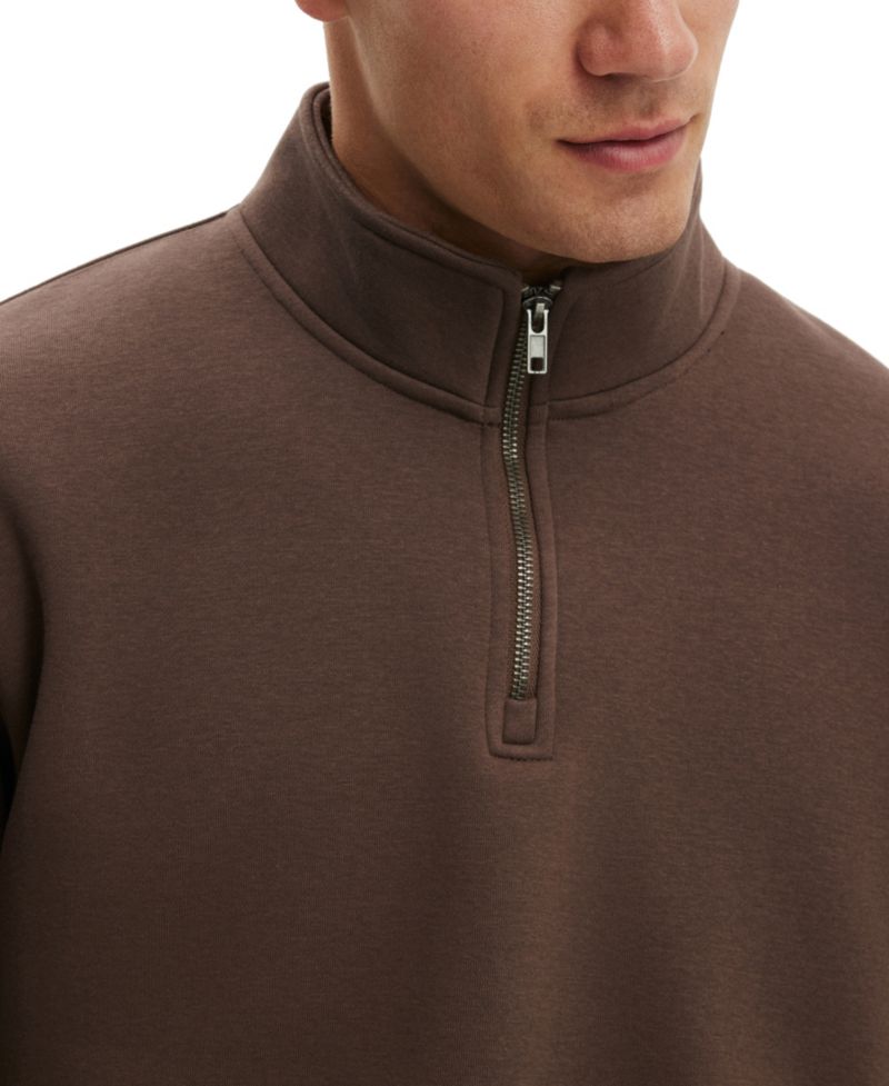 Men's 14 Zip Fleece Mock Neck Sweatshirt
