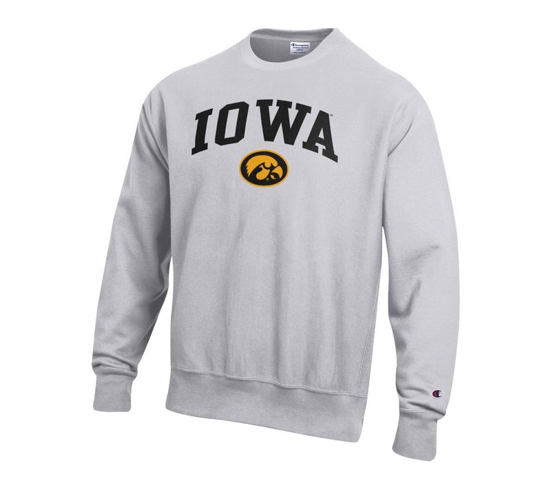 Men's Gray Iowa Hawkeyes Retro Rhombus Reverse Weave Fleece Sweatshirt
