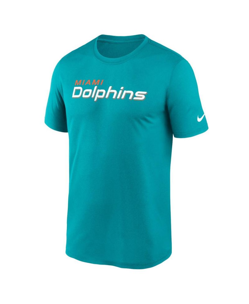Men's Aqua Miami Dolphins Primetime Legend Wordmark Performance T-Shirt