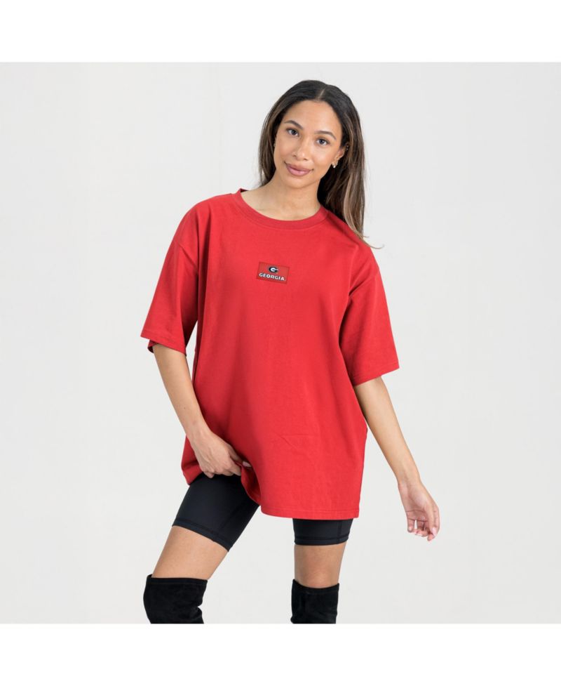 Women's Red Georgia Bulldogs Oversized Back at Ya T-Shirt