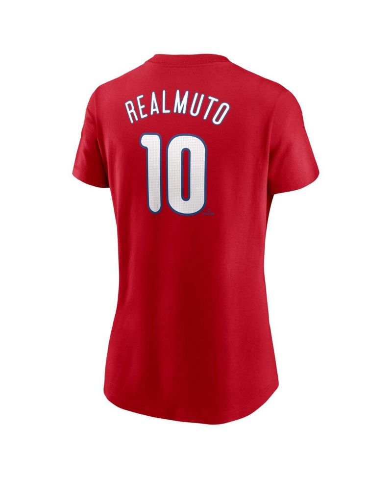 Women's J.T. Realmuto Red Philadelphia Phillies Fuse Name & Number T-Shirt