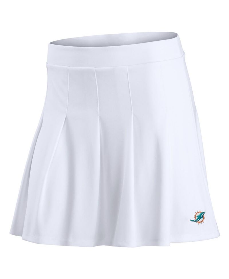 Women's White Miami Dolphins Primary Logo Tennis Skort