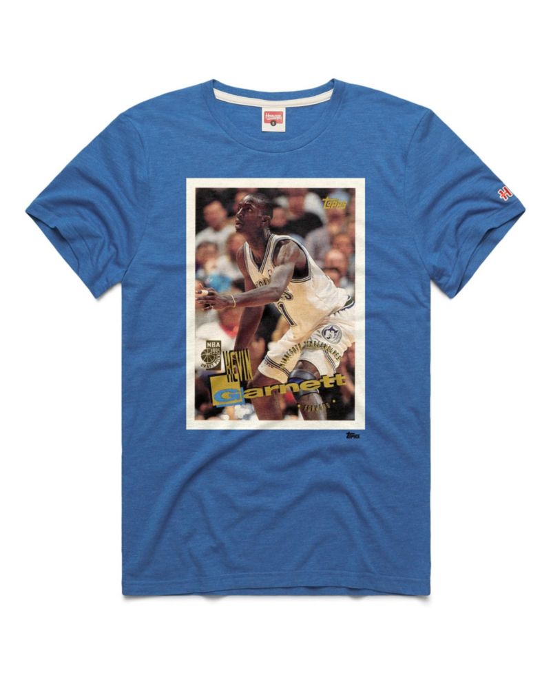 Men's and Women's Kevin Garnett Blue Minnesota Timberwolves Topps Trading Card Player Tri-Blend T-Shirt