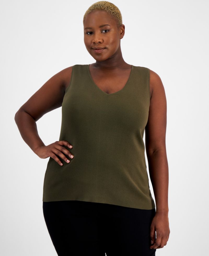 ASL Plus Size V-Neck Sleeveless Tank Top