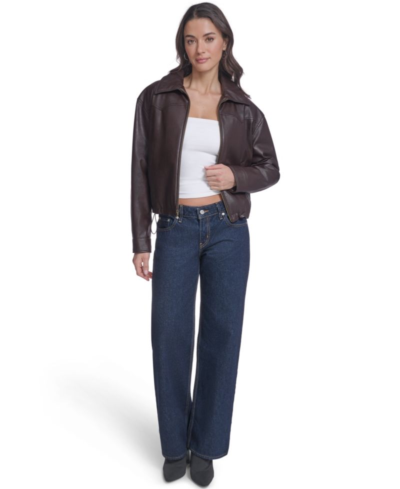 Women's Western Yoke Bubble Hem Bomber Jacket