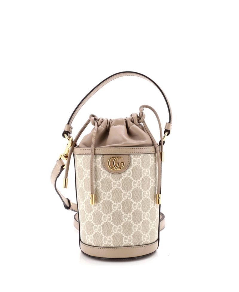 Mini Ophidia Top Handle Bucket Bag GG Coated Canvas with Leather
