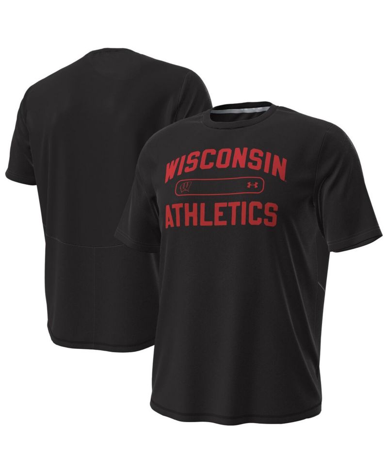 Men's Black Wisconsin Badgers Sideline Knockout T-Shirt