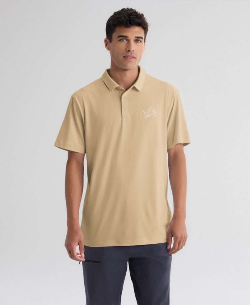 Men's Tan Detroit Lions Clutch Polo Shirt