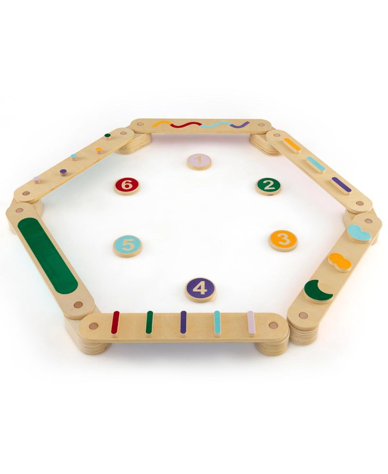 Baby Wooden Obstacle Balance Beams and Stepping Stones, 19-Piece Set
