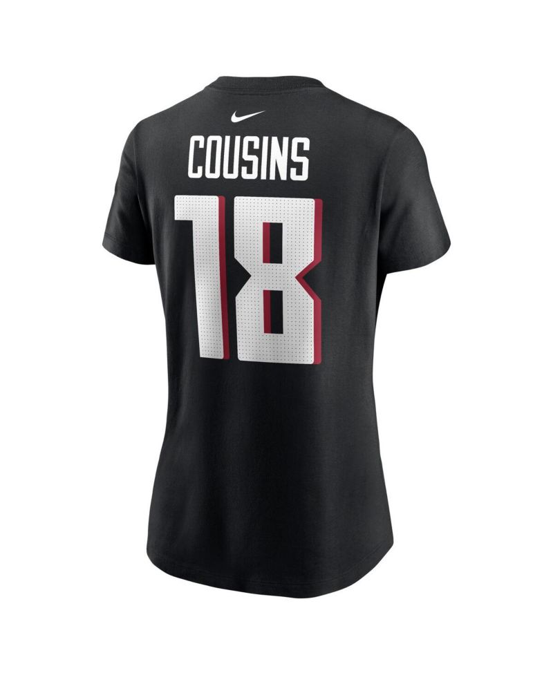 Women's Kirk Cousins Black Atlanta Falcons Player Name & Number T-Shirt