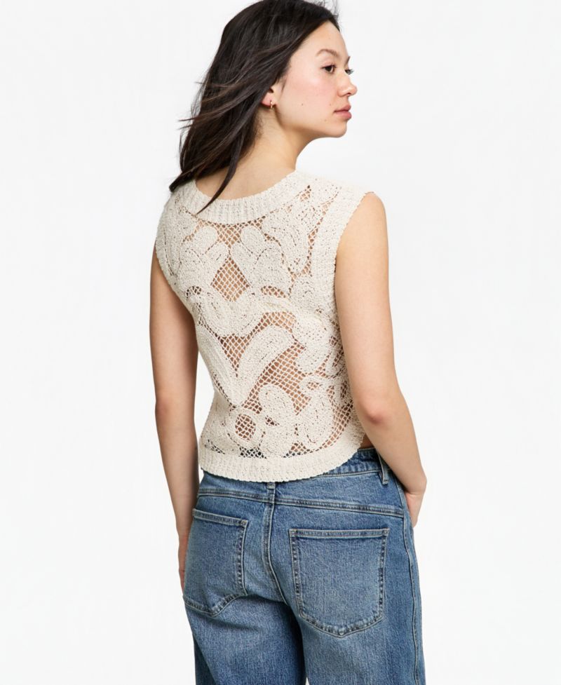 Women's Placed Crocheted Tank Top