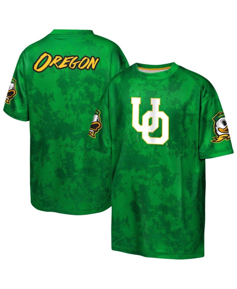 Big Boys and Girls Green Oregon Ducks Off-Side Sublimated T-Shirt