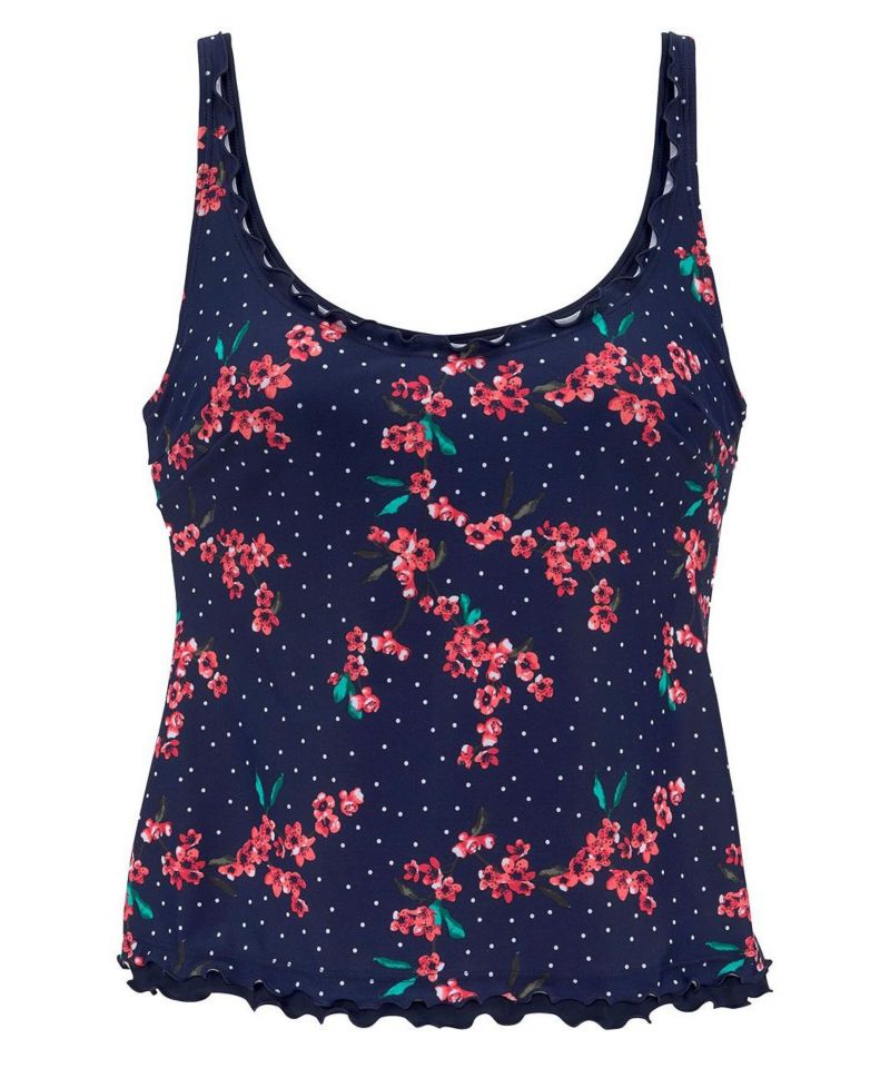 Women's Floral Print Blossom Everyday Comfort Underwire Tankini Top