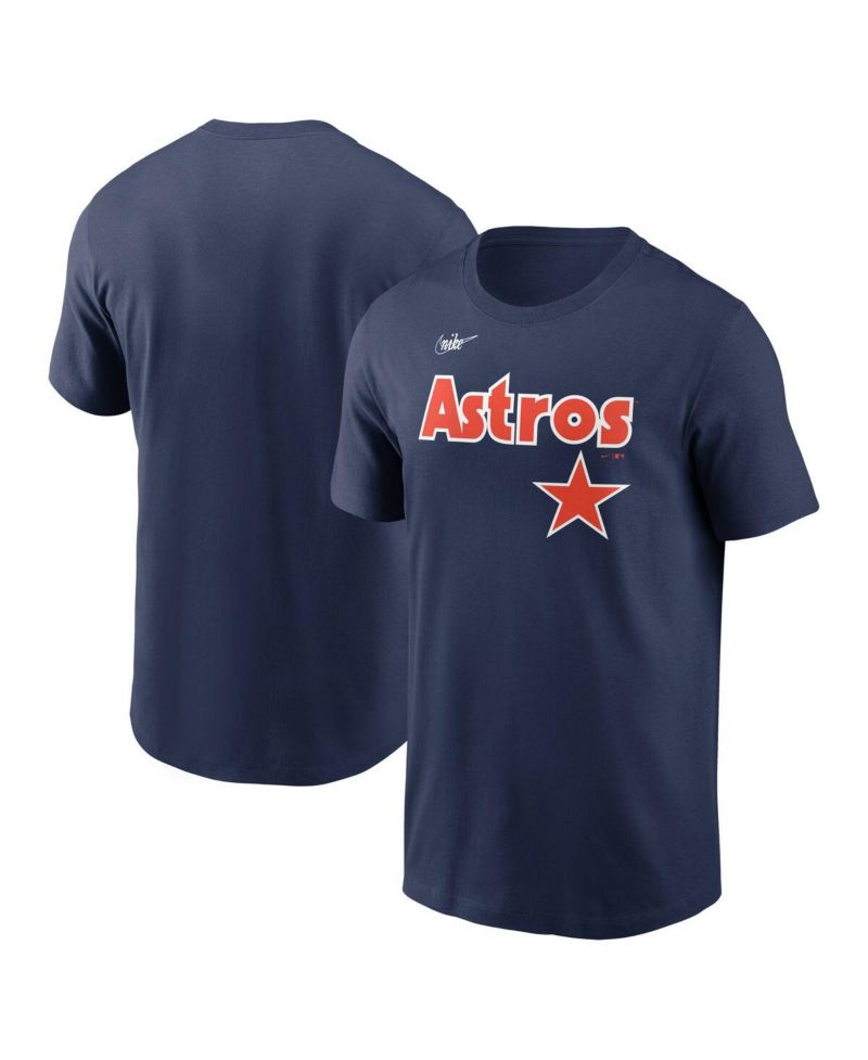 Men's Navy Houston Astros Cooperstown Wordmark T-Shirt