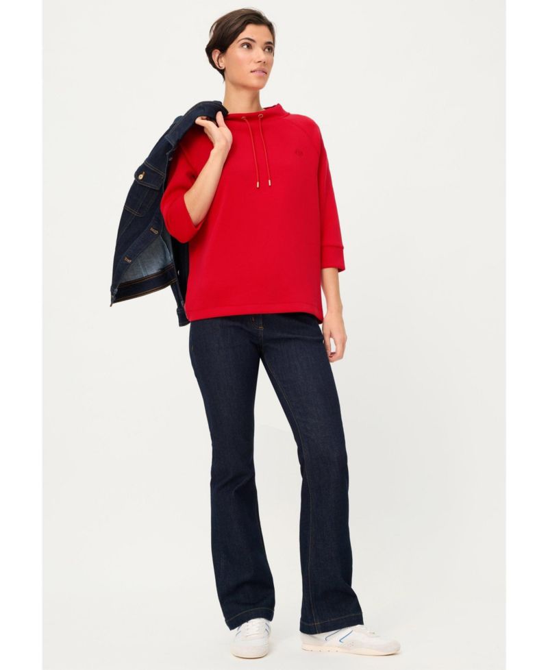 Women's Scuba Jersey Funnel Neck Top