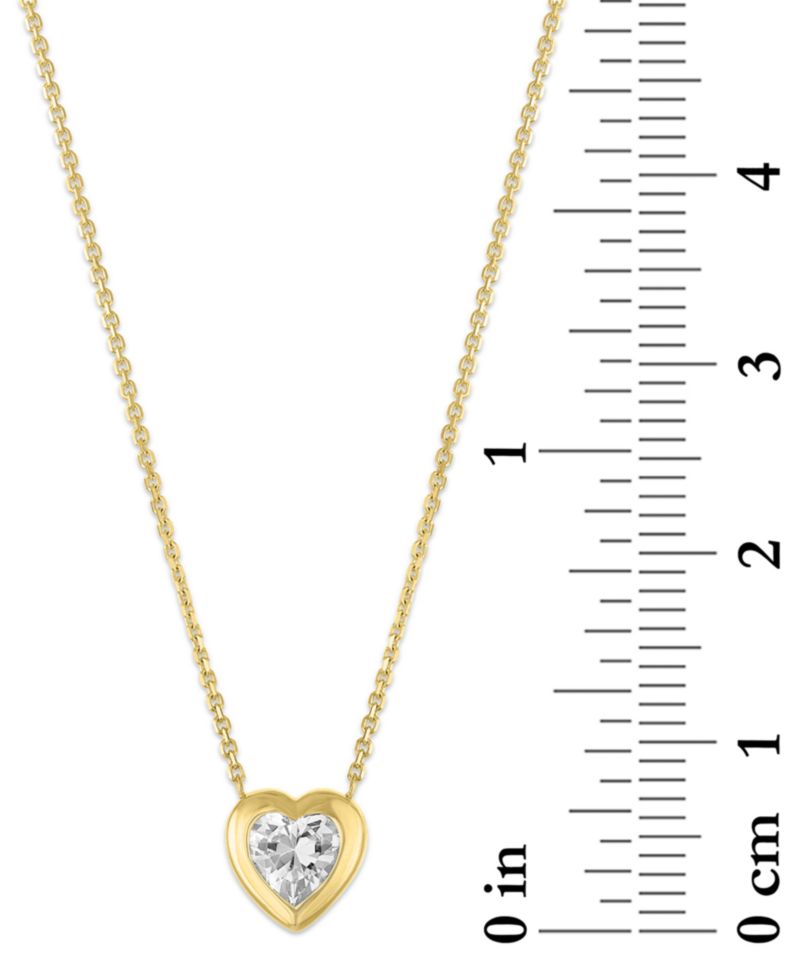 Lab-Grown Diamond Heart Bezel Necklace (1/3 ct. t.w.) in 10k Yellow Gold