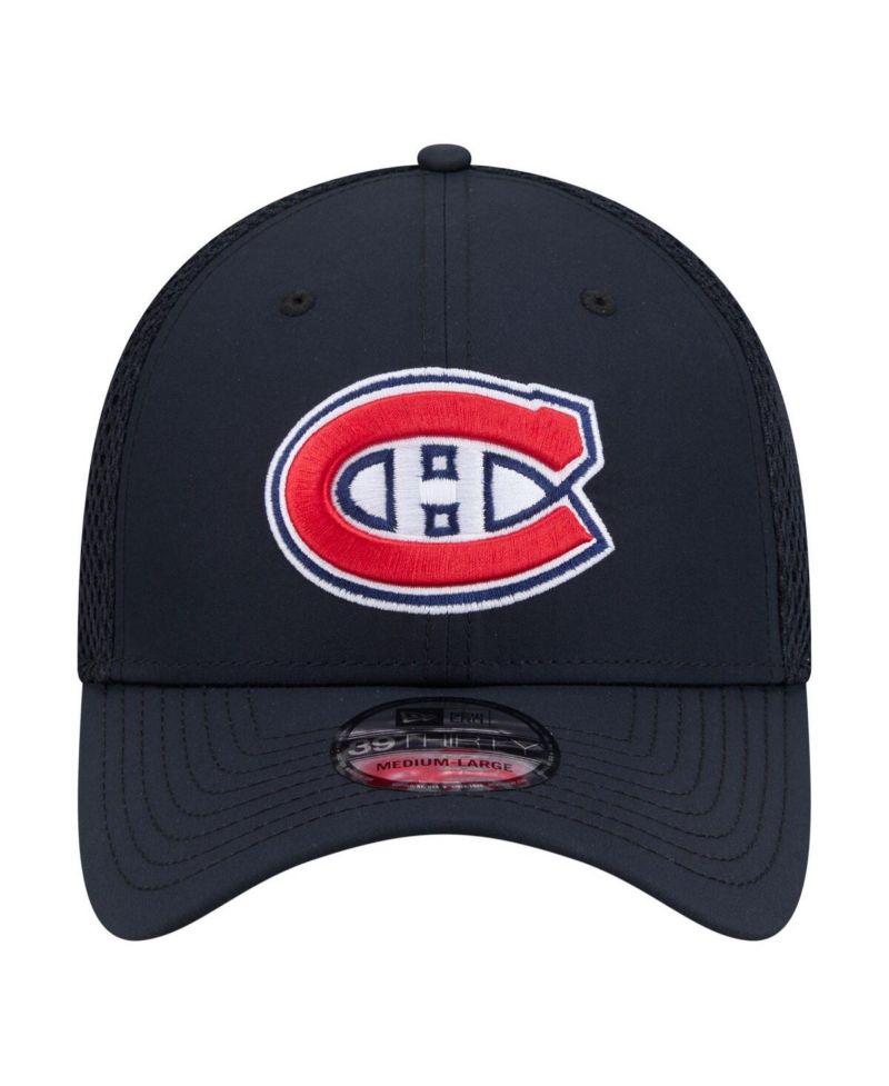 Men's Navy Montreal Canadiens Logo 39THIRTY Flex Hat