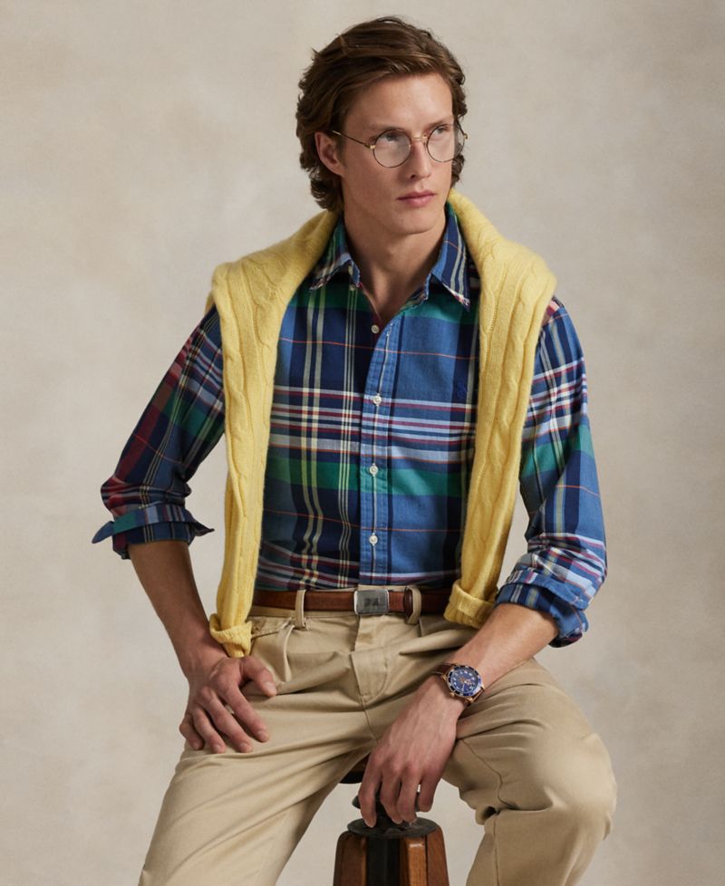 Men's Classic-Fit Plaid Oxford Shirt