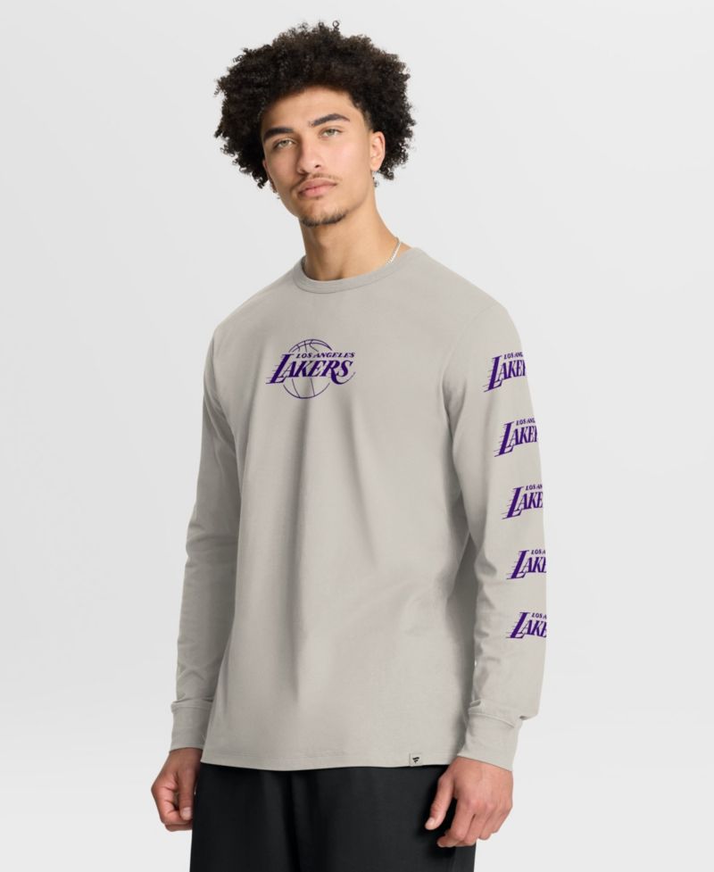 Men's Cream Los Angeles Lakers Crossover Collection Ball Screen Action Premium Long Sleeve T-Shirt