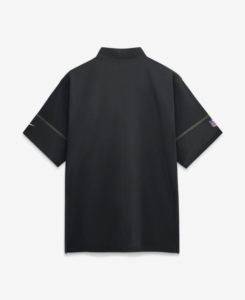 Men's Black New Orleans Saints Sideline Short Sleeve Quarter-Zip Coaches Jacket